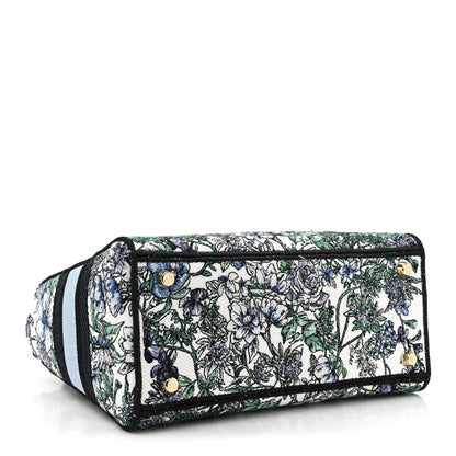 Christian Dior Canvas Embroidered Print Medium Lady D-Lite Blue Multicolor 4 of 9