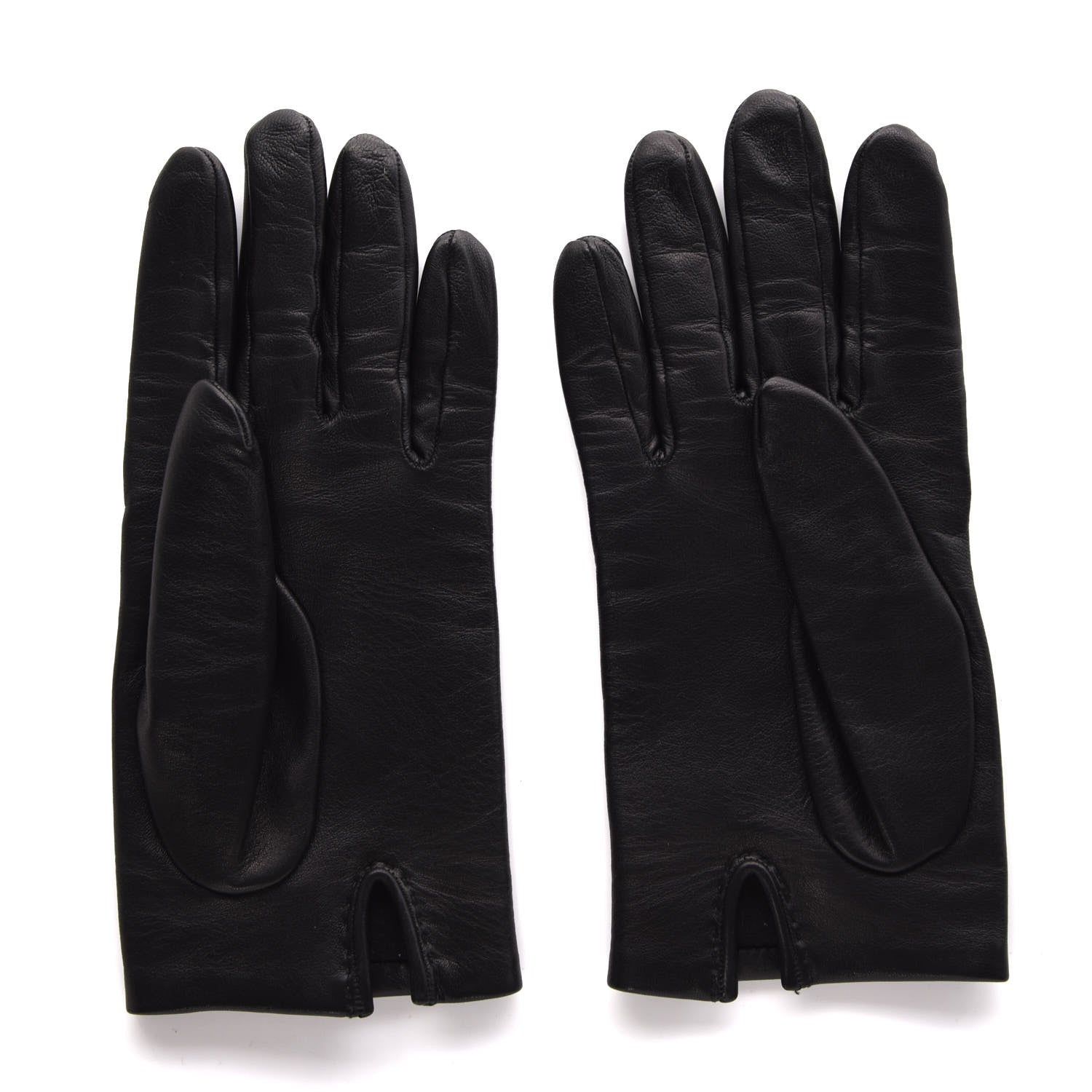 Hermes Lambskin Icone Gloves 8 Black 2 of 6