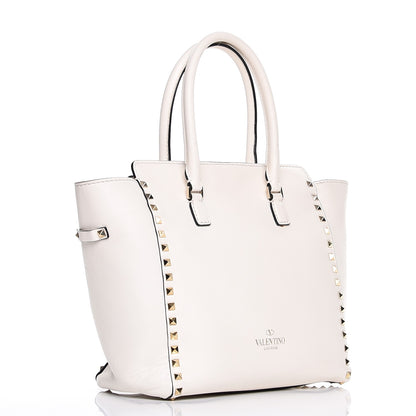 Valentino Garavani Vitello Rockstud Double Handle Tote Ivory 3 of 15