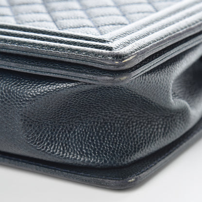Chanel Caviar Quilted New Medium Boy Flap Blue 19 of 19