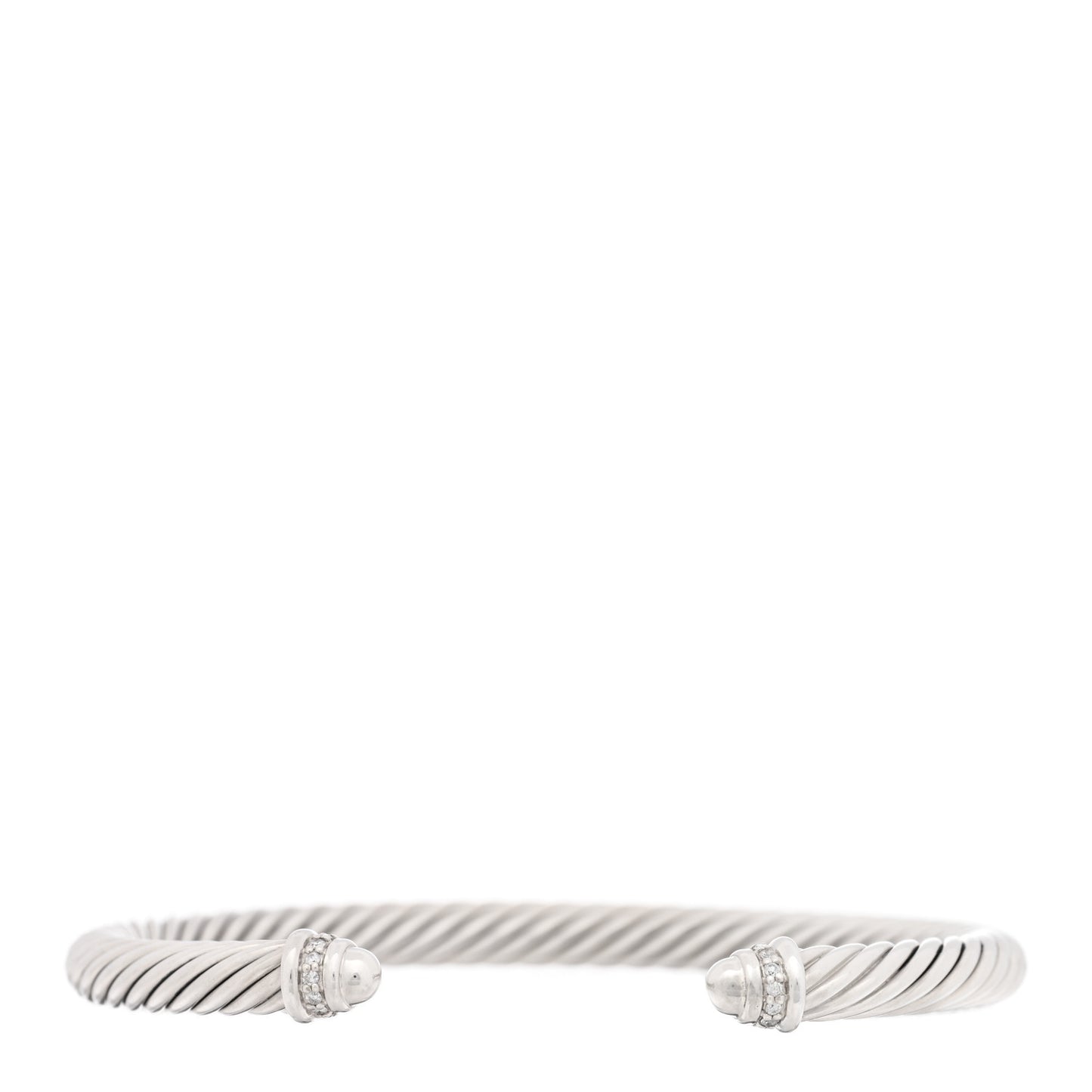 Sterling Silver Diamond 5mm Cable Classics Dome Bracelet