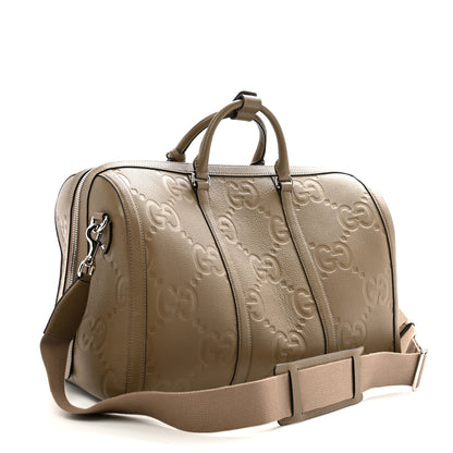 Gucci Piuma Calfskin Jumbo GG Embossed Large Duffle Bag Good Taupe 2 of 10