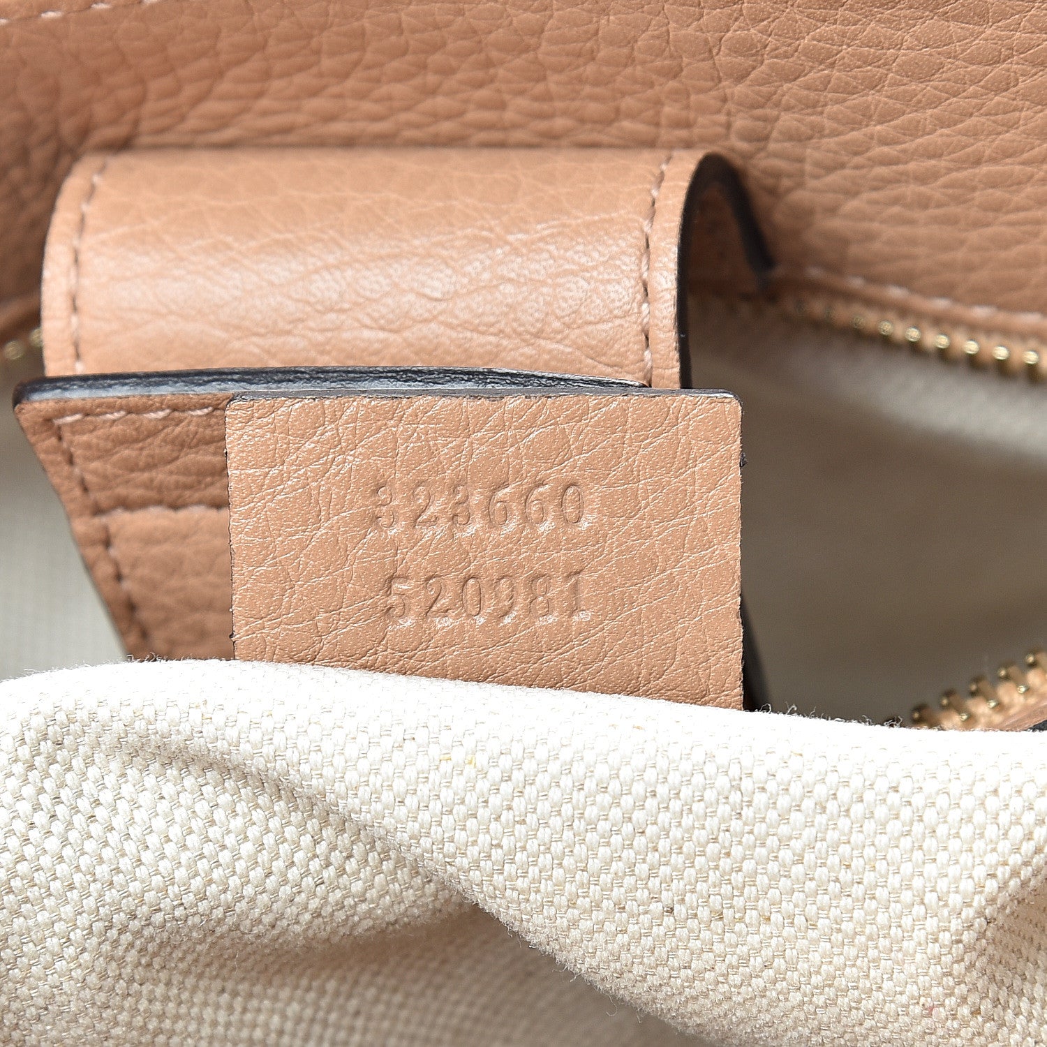 Gucci Pebbled Calfskin Medium Bamboo Shopper Tote Camelia 6 of 12