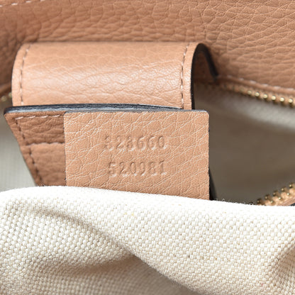 Gucci Pebbled Calfskin Medium Bamboo Shopper Tote Camelia 6 of 12
