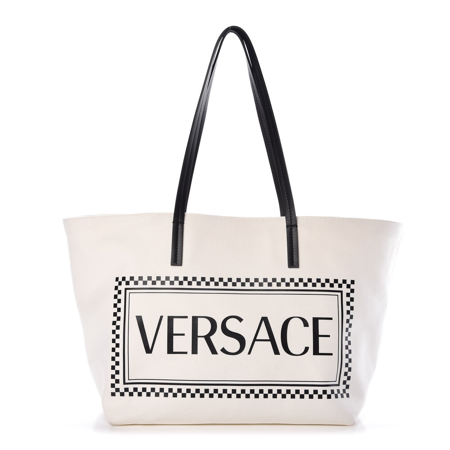 Canvas Logo Tote Black White