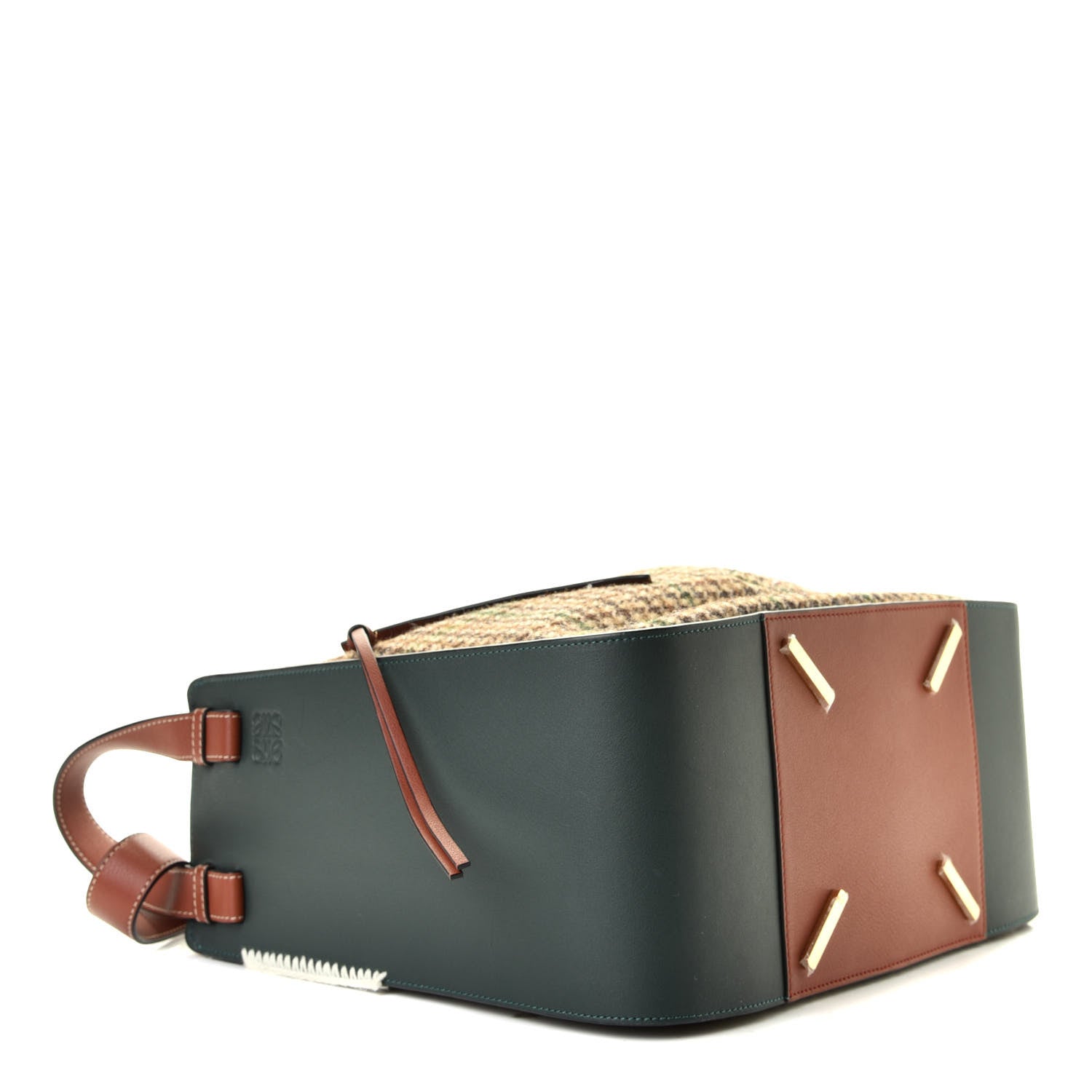 Loewe Calfskin Tweed Small Hammock Shoulder Bag Cypress Tan 5 of 12