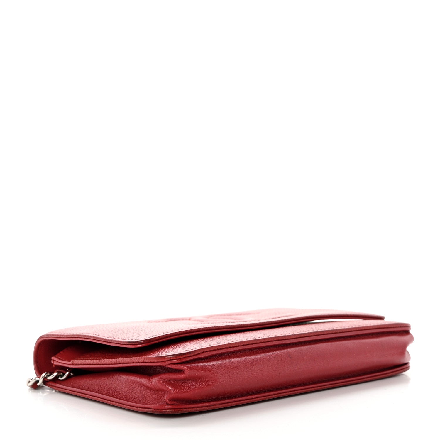 Chanel Caviar Timeless CC Wallet on Chain WOC Red 4 of 11