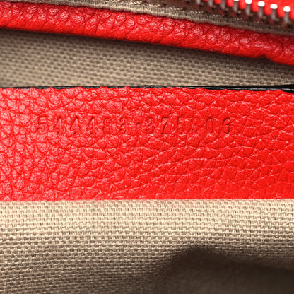 Alexander McQueen Pebbled Calfskin Small Skull Padlock Zip Around Tote Red 7 of 10