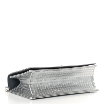 Christian Dior Metallic Patent Micro-Cannage Medium Diorama Flap Bag Silver 4 of 11