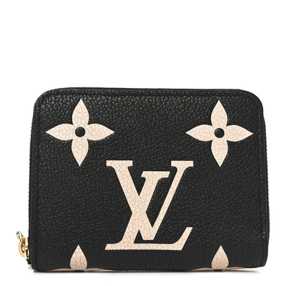 Louis Vuitton Empreinte Monogram Giant Zippy Coin Purse Black Beige 1 of 12