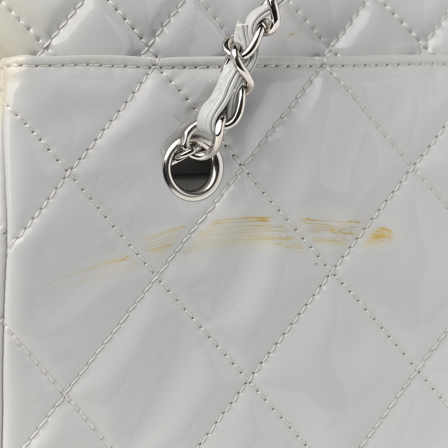 Vinyl Quilted In the Business Camera Case Light Grey