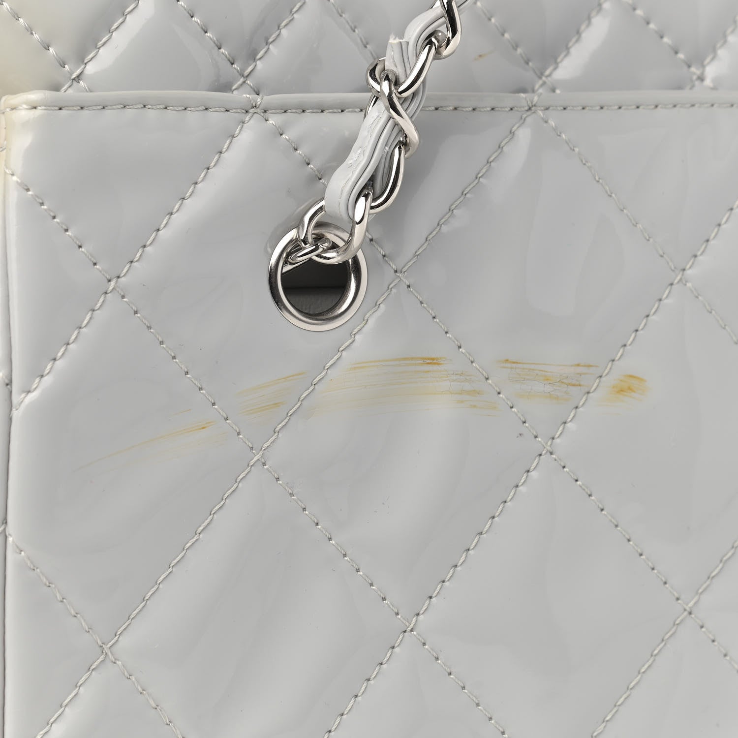 Chanel Vinyl Quilted In the Business Camera Case Light Grey 10 of 15