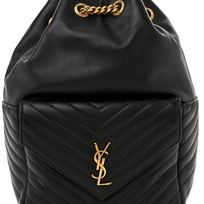 Saint Laurent Lambskin Matelasse Monogram Joe Backpack Black 8 of 10