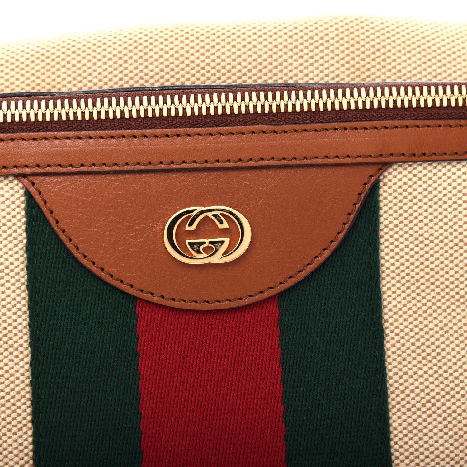 Gucci Vintage Canvas Web Belt Bag Sand Cuir 10 of 10