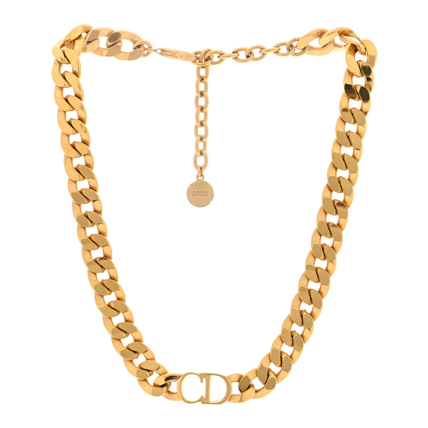 Christian Dior Metal CD Choker Necklace Gold 3 of 5