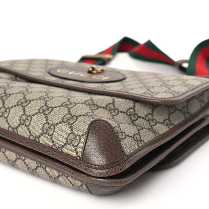 Gucci GG Supreme Monogram Web Neo Vintage Double Flap Messenger Bag Beige New Acero 9 of 9