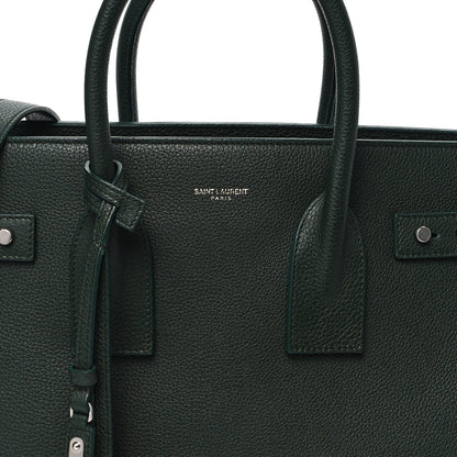 Saint Laurent Grained Calfskin Small Supple Sac De Jour Dark Vert 9 of 13