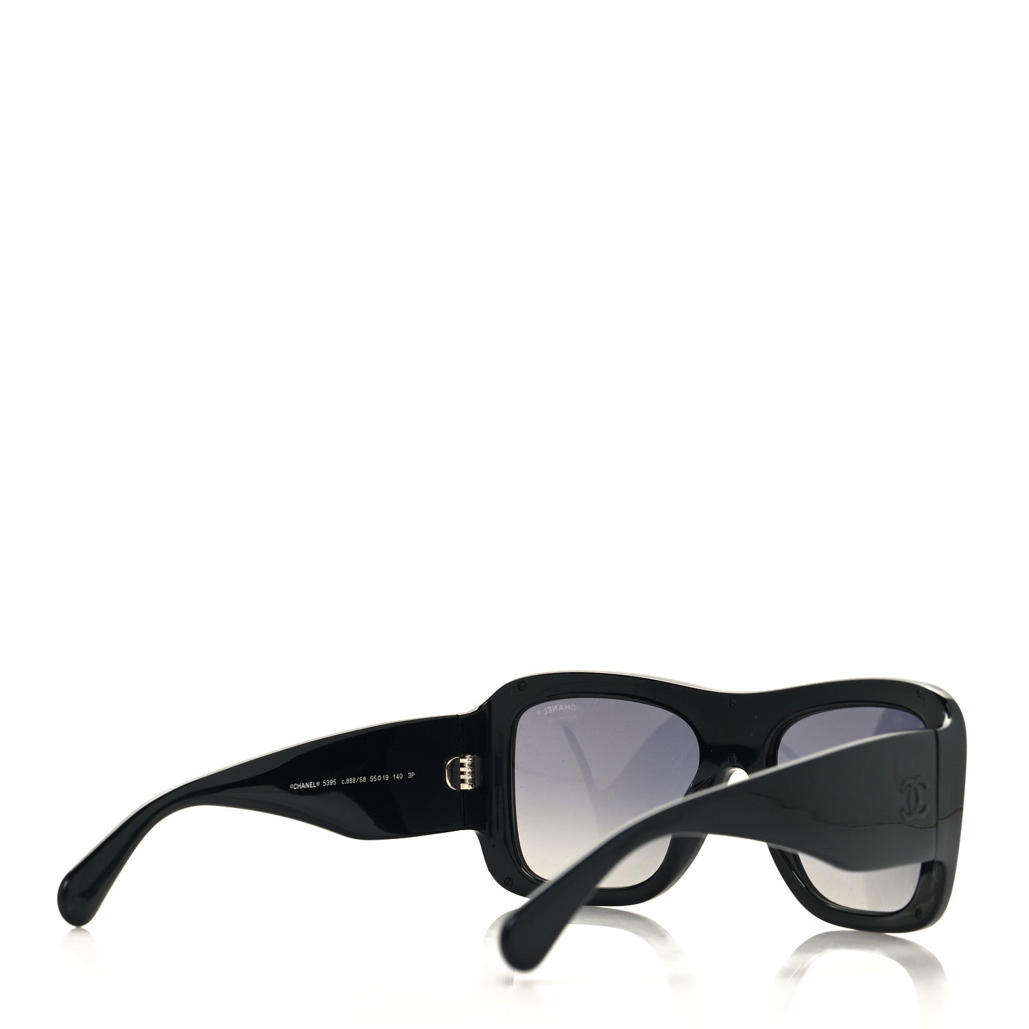 Chanel Acetate Polarized Rectangle Sunglasses 5395 Black 3 of 8