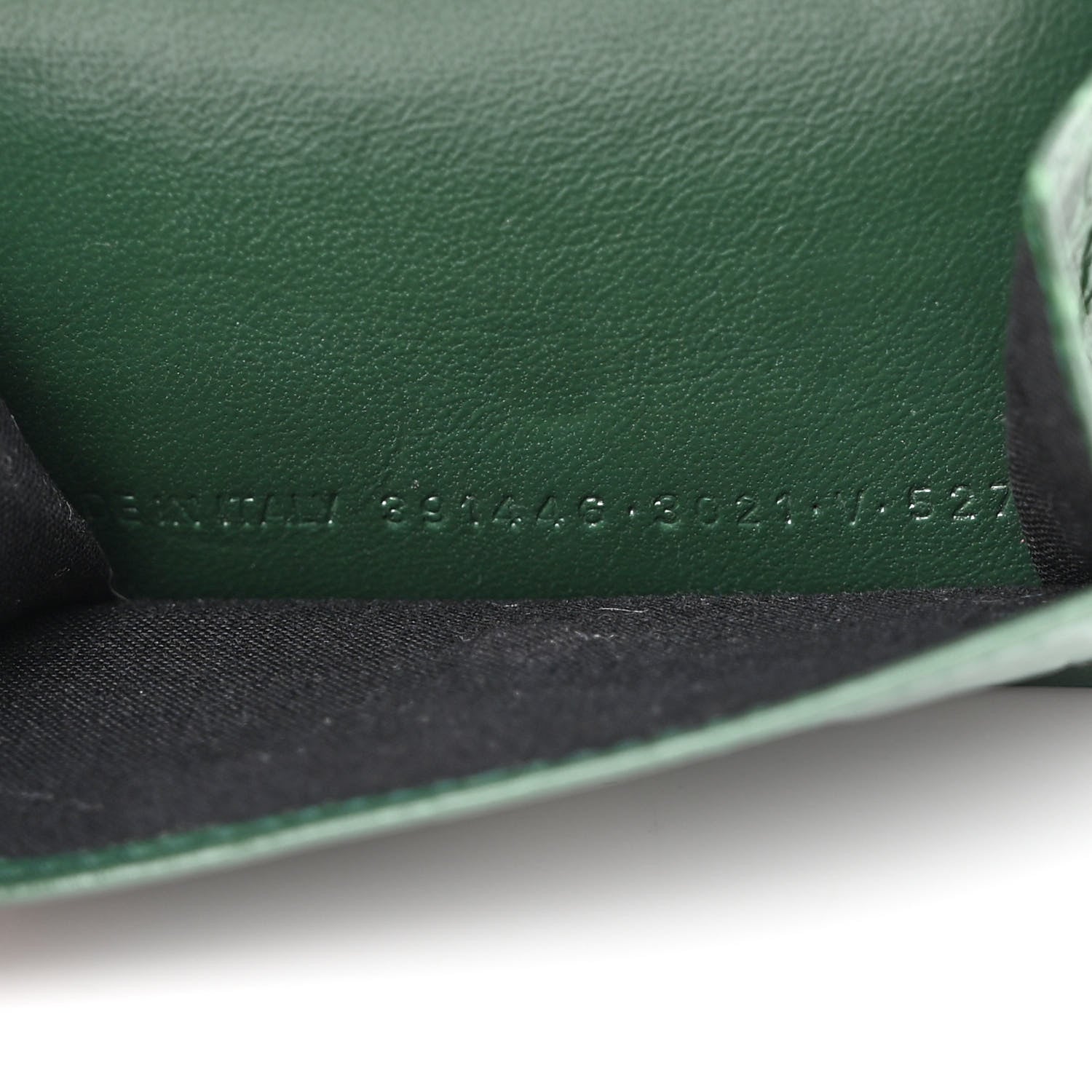 Balenciaga Calfskin Crocodile Embossed Mini Papier Wallet Dark Green 8 of 11