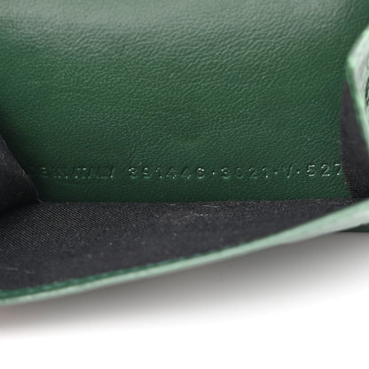 Balenciaga Calfskin Crocodile Embossed Mini Papier Wallet Dark Green 8 of 11