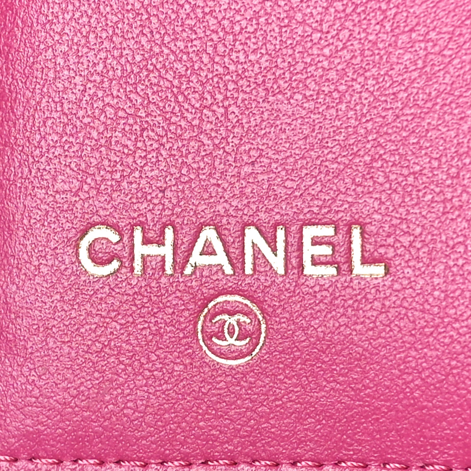 Chanel Lambskin Camellia Embossed Compact Wallet Fuchsia 6 of 10