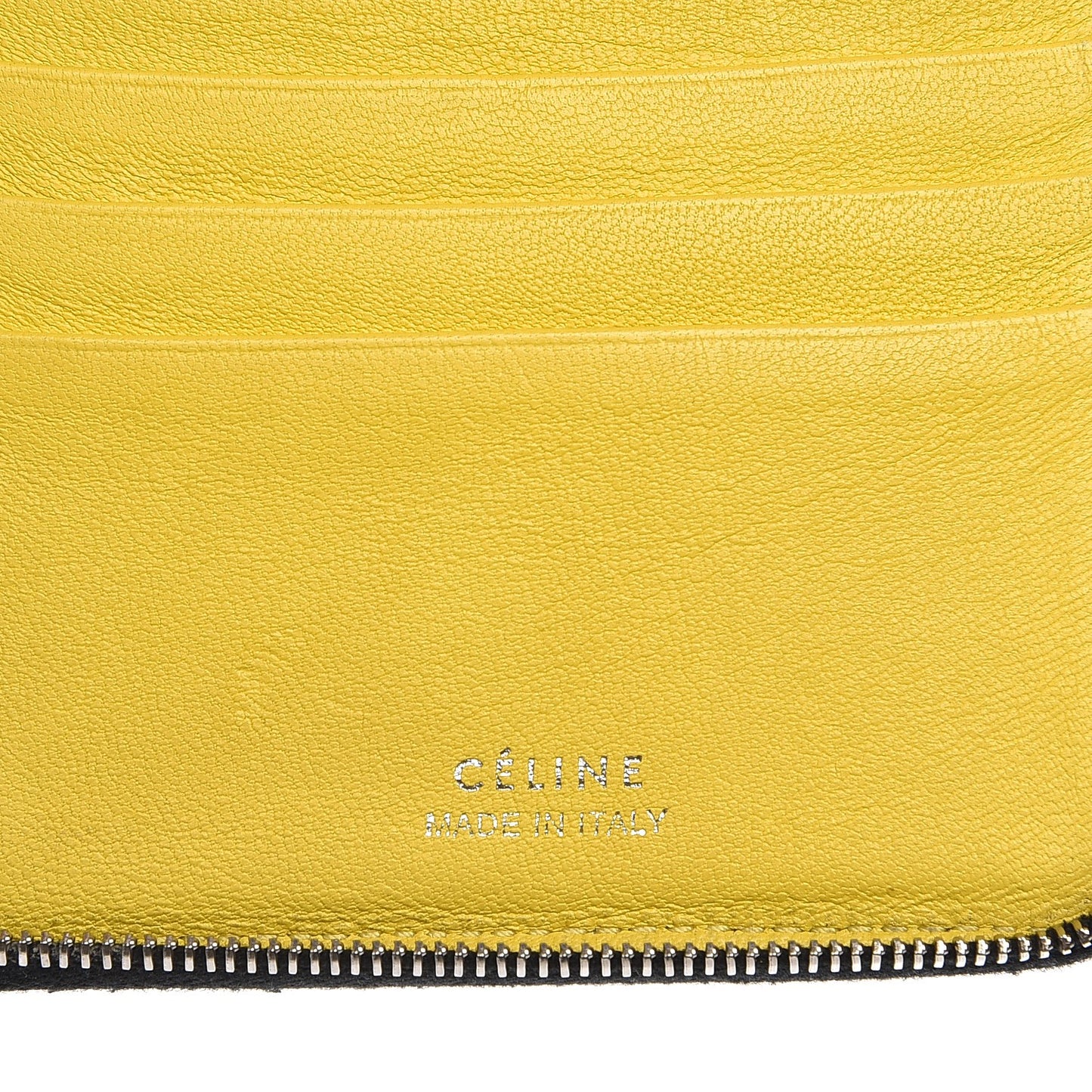 Drummed Calfskin Zip Around Organizer Wallet Black Citron