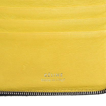 Celine Drummed Calfskin Zip Around Organizer Wallet Black Citron 6 of 12