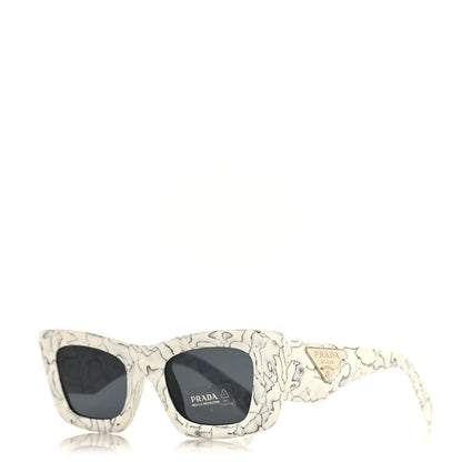 Prada Acetate Symbole Sunglasses SPR 13Z White Marble 1 of 7