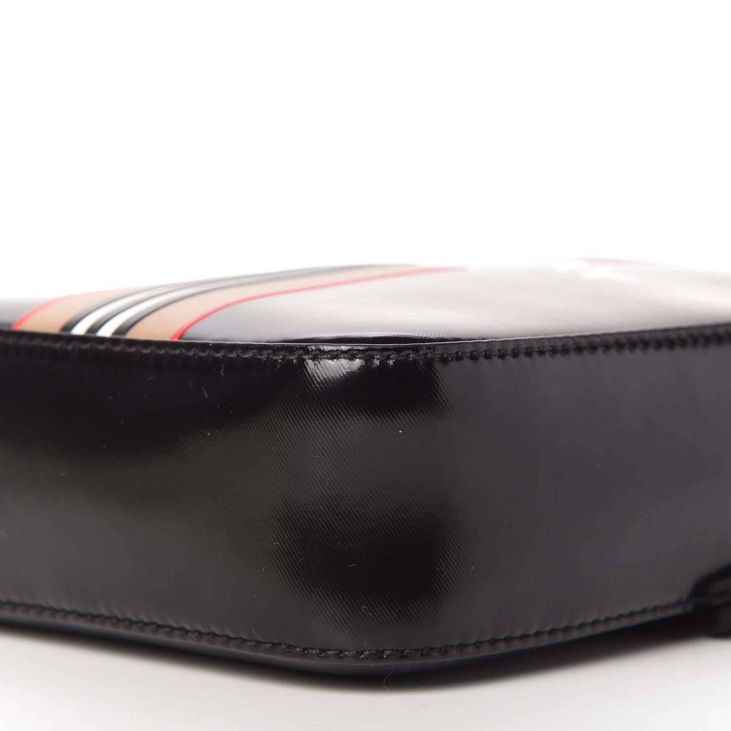Coated Canvas Stripe Thornton Messenger Bag Black