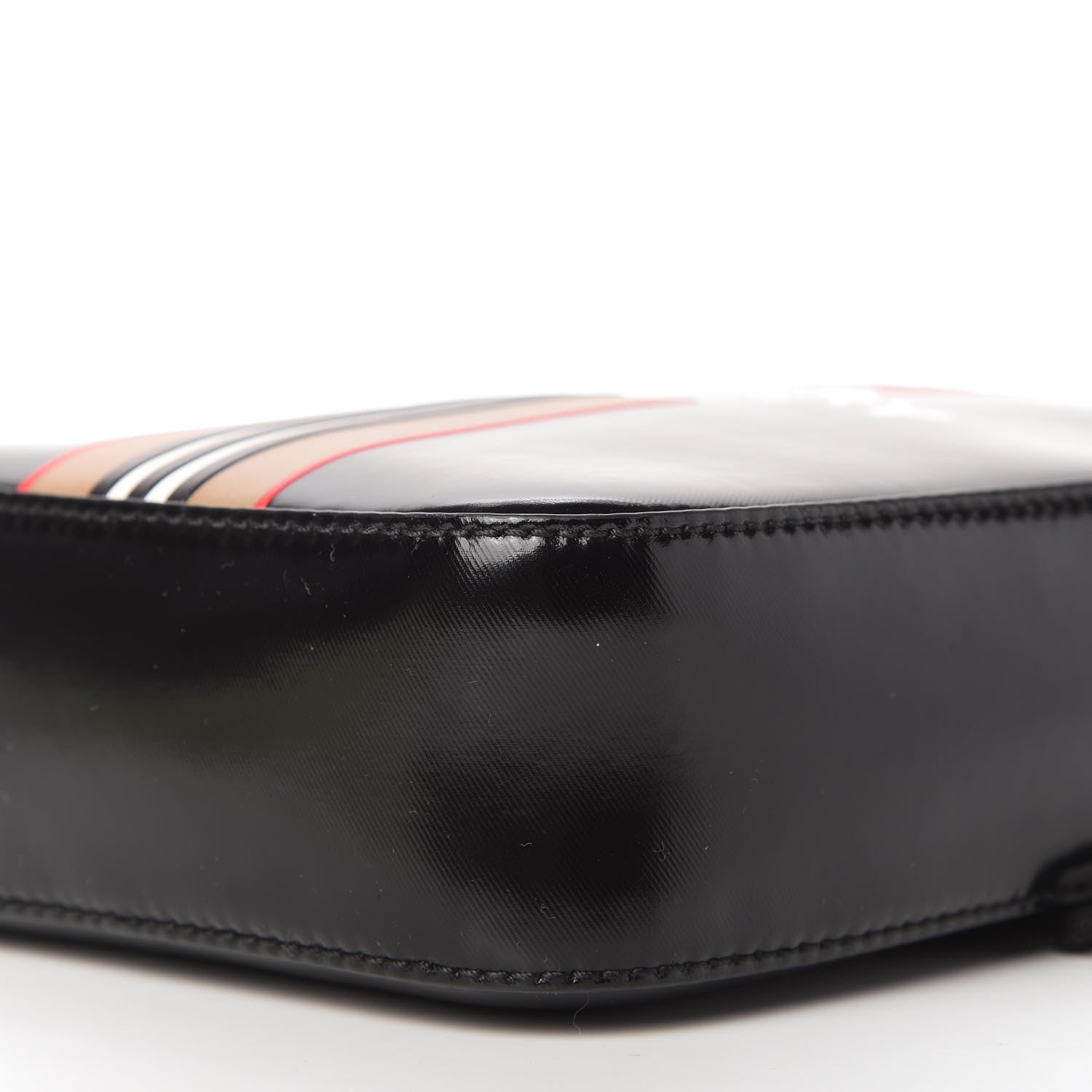 Burberry Coated Canvas Stripe Thornton Messenger Bag Black 7 of 10