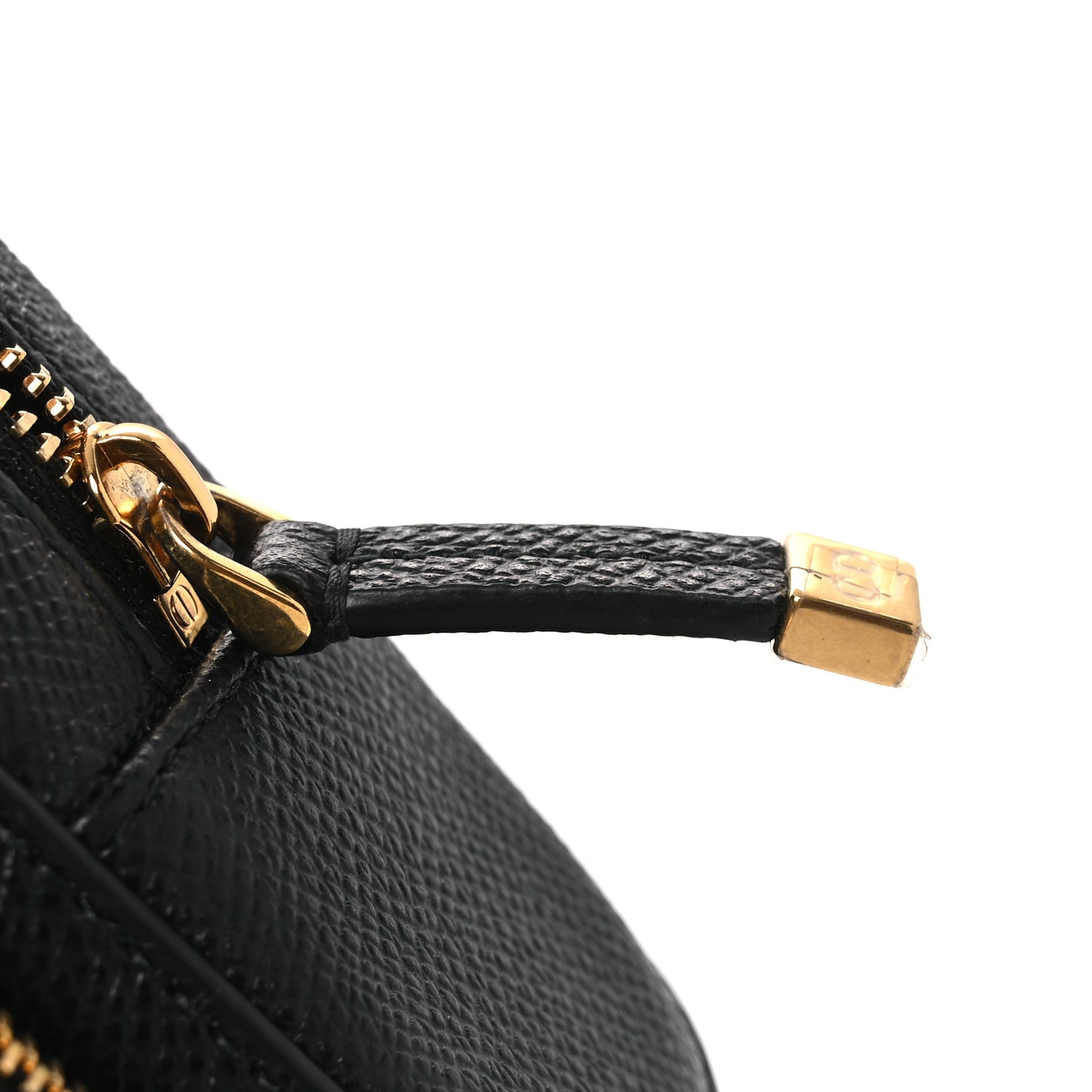 Grained Calfskin Caro Double Pouch Black