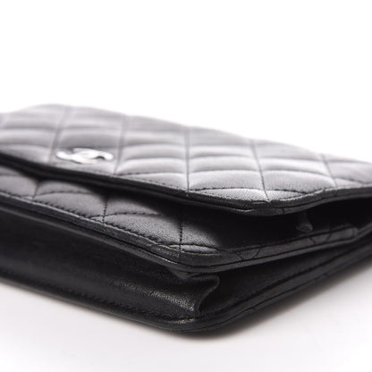 Chanel Lambskin Quilted Wallet On Chain WOC Black 7 of 12