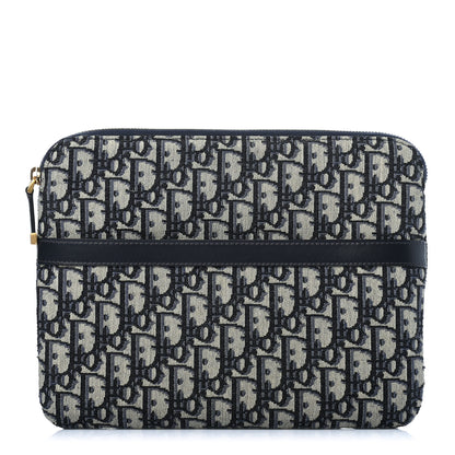 Christian Dior Oblique Pouch Clutch Blue 1 of 7