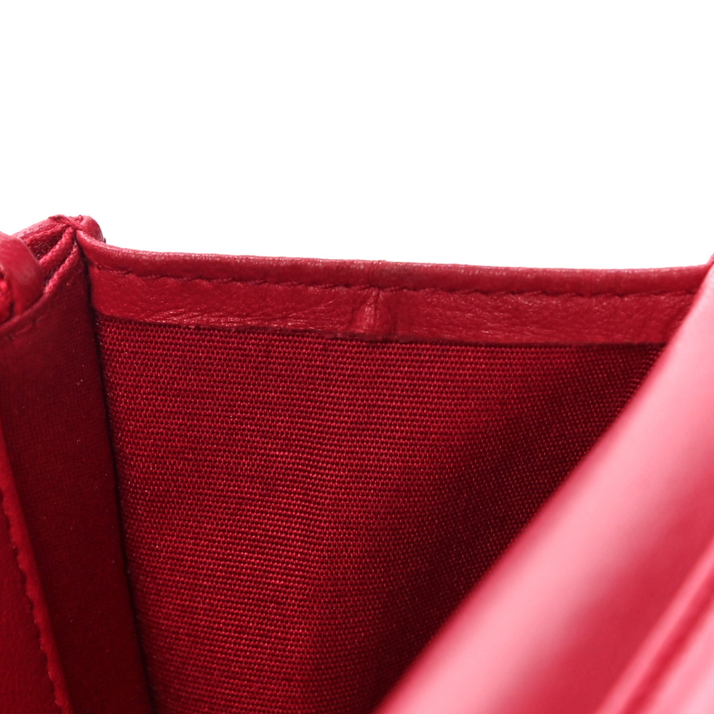 Lambskin Quilted Boy Wallet On Chain WOC Red