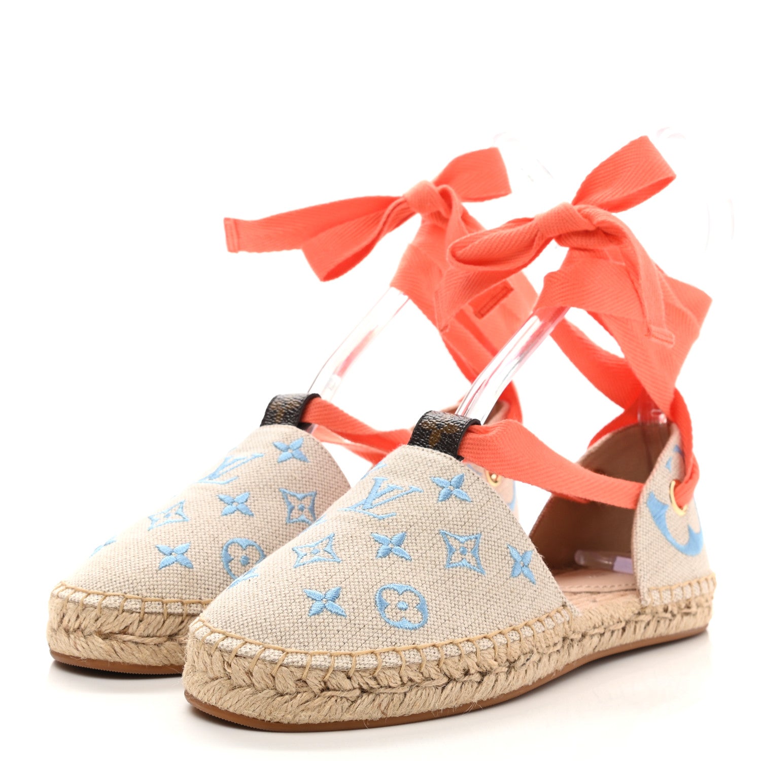 Louis Vuitton Canvas Monogram Starboard Espadrille Flats 38 Blue 3 of 8