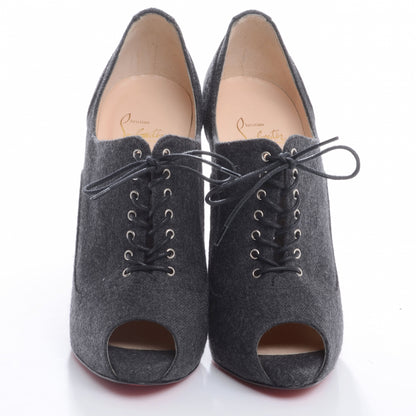 Christian Louboutin Flannel Lady Derby 120 Ankle Boots 38.5 Dark Grey 2 of 8