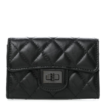 Chanel Aged Calfskin Quilted Reissue Flap Card Holder So Black 1 of 8