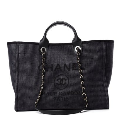 Chanel Mixed Fibers Calfskin Medium Deauville Tote Black 1 of 12