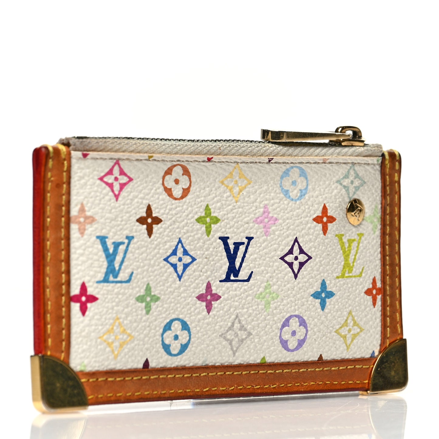 Monogram Multicolor Key Pouch White