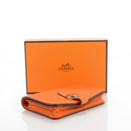 Hermes Togo Dogon Card Case Key Holder Orange 4 of 7
