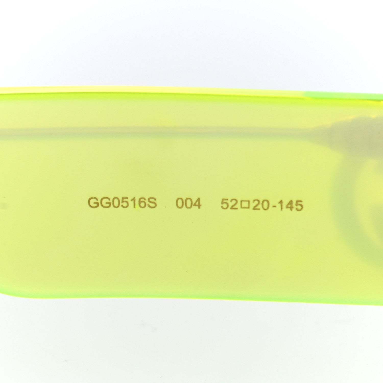 Gucci Acetate Rectangular Sunglasses GG0516S Fluorescent Yellow 5 of 8