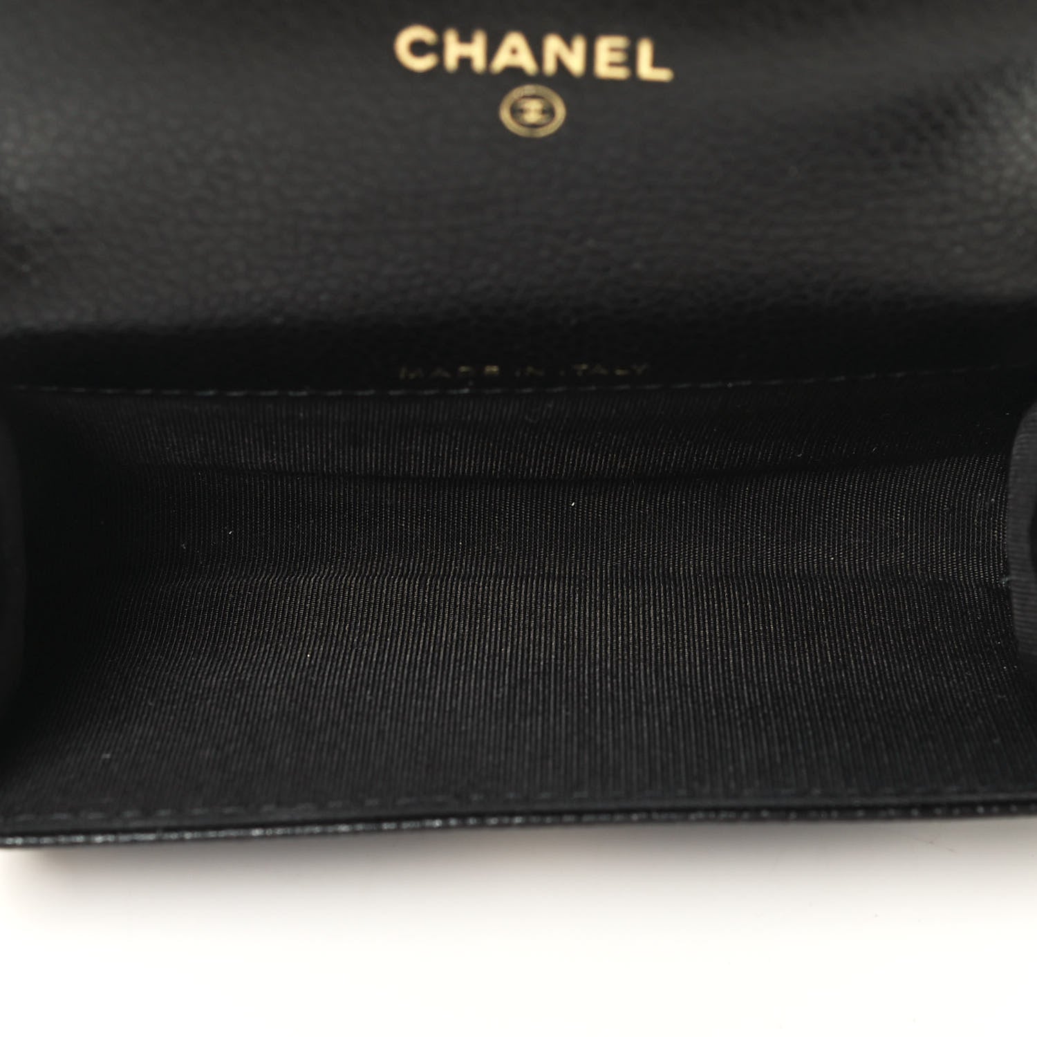 Chanel Caviar Camellia Embossed Card Holder Wallet Black 7 of 8