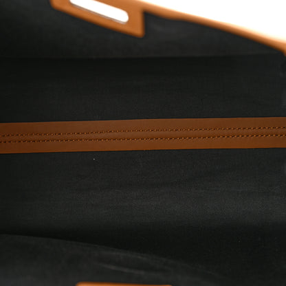 Fendi Glazed Fabric Vitello Century FF 1974 Stamp Patch Mini Peekaboo Defender Cover Mogano Panna Caramello 5 of 12