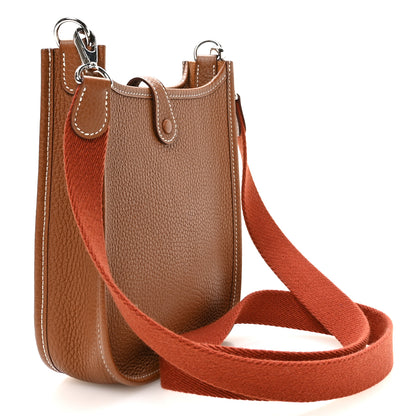 Hermes Taurillon Clemence Evelyne TPM Gold Cuivre 2 of 10