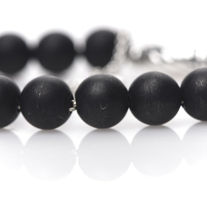 David Yurman Sterling Silver Black Onyx 8mm Spiritual Beads Adjustable Bracelet 4 of 4