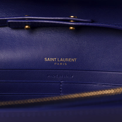 Saint Laurent Patent Calfskin Monogram Kate Wallet On Chain Royal Blue 8 of 11