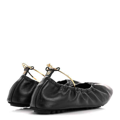 Fendi Vitello Filo Ballerina Flats 39 Black 5 of 12