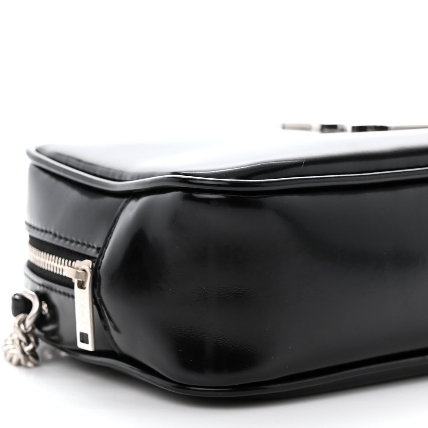 Shiny Calfskin Monogram Mini Lou Camera Bag Black