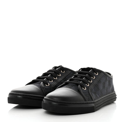 Gucci GG Monogram Calfskin Womens Low Top Sneakers 39 Piombo Black 3 of 9