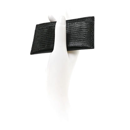 Chanel Calfskin Lizard Embossed Card Holder Black 16 of 16